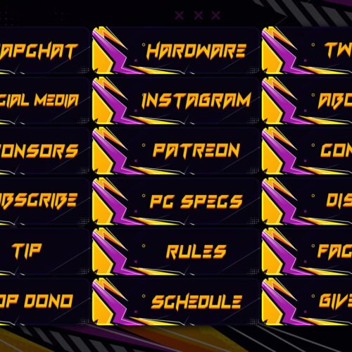Purple and Yellow Twitch Panels