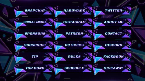 Purple and Blue Twitch Panels