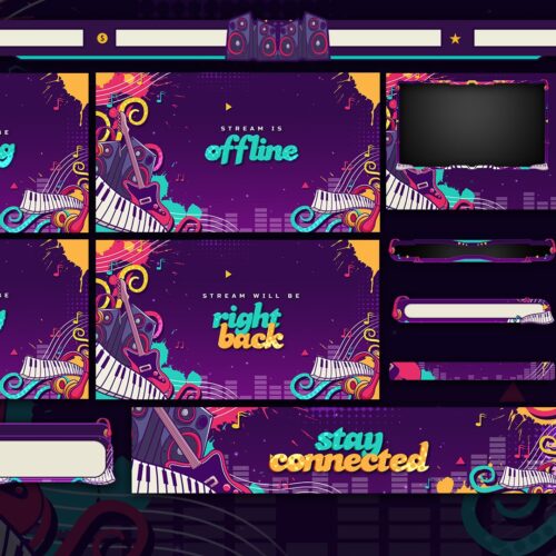Music Themed Animated Twitch Overlay