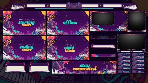 Music Themed Animated Twitch Overlay