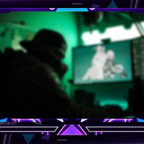 Purple and Blue Webcam Overlay