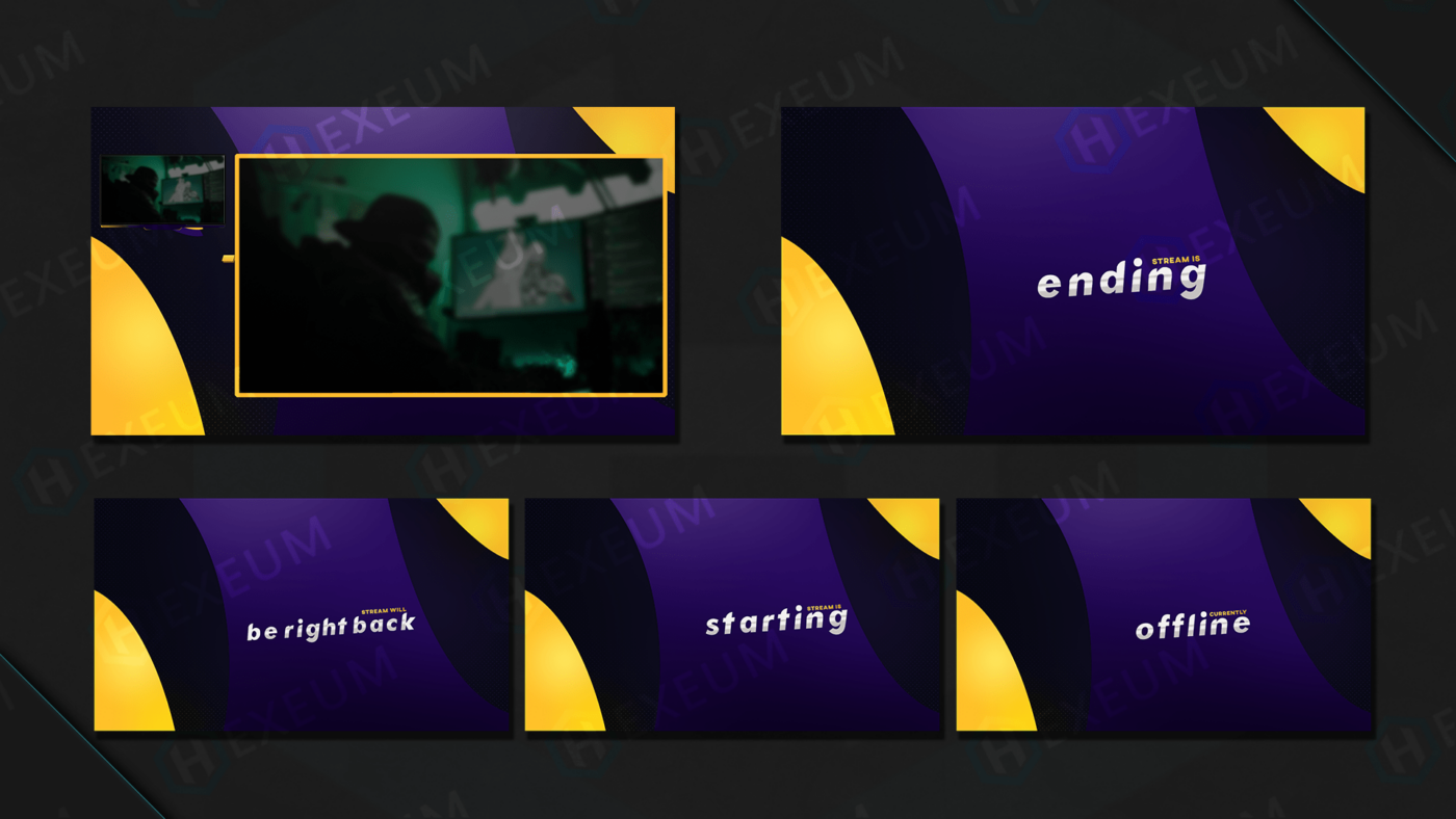 preview of yellow and purple minimalist overlays