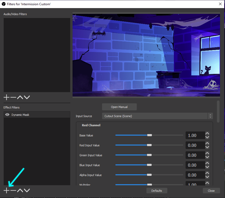 adding dynamic mask filter obs