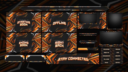 Orange Animated Twitch Overlay