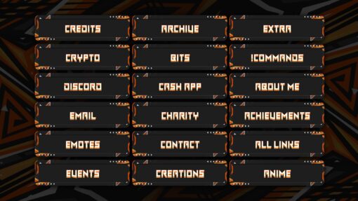 Orange Twitch Panels