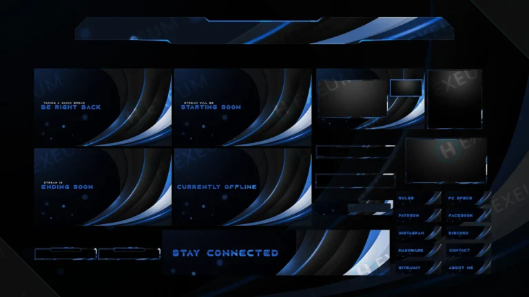 free blue stream overlay for twitch