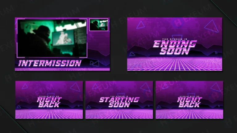 free retro synthwave stream overlay