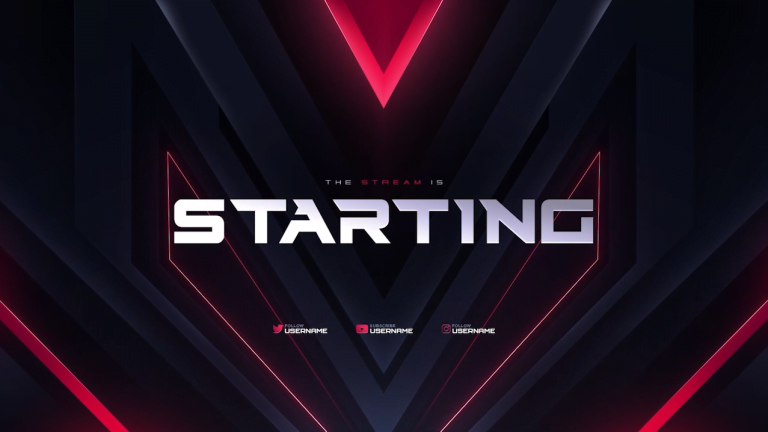 neon red free stream overlays for OBS youtube twitch