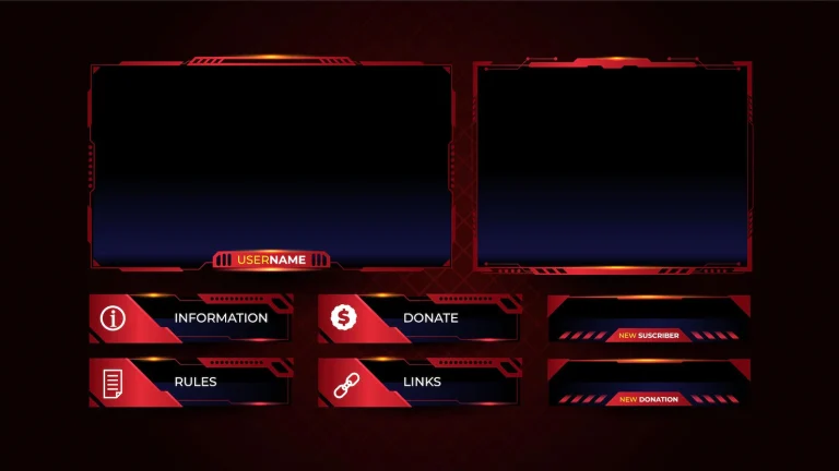 free red clean stream overlay for twitch and obs by pngtree
