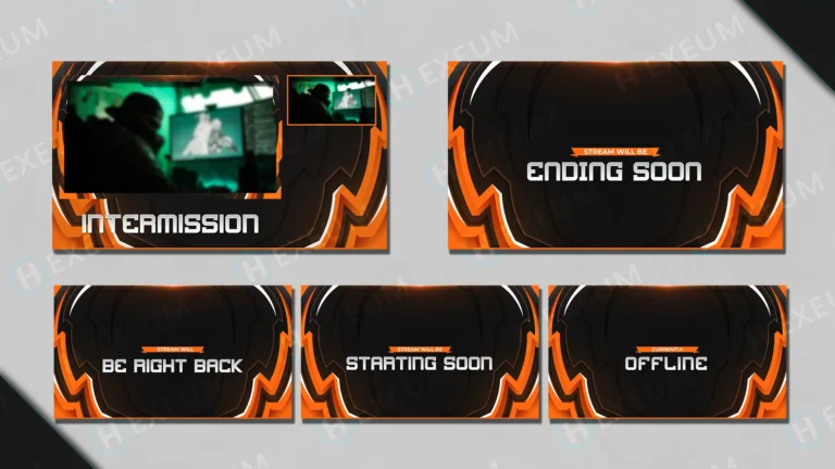 free orange stream overlay for twitch