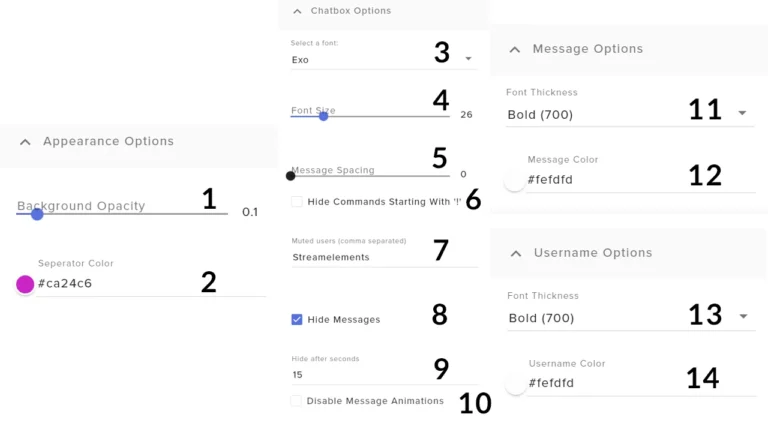 stream widgets customisation streamelements