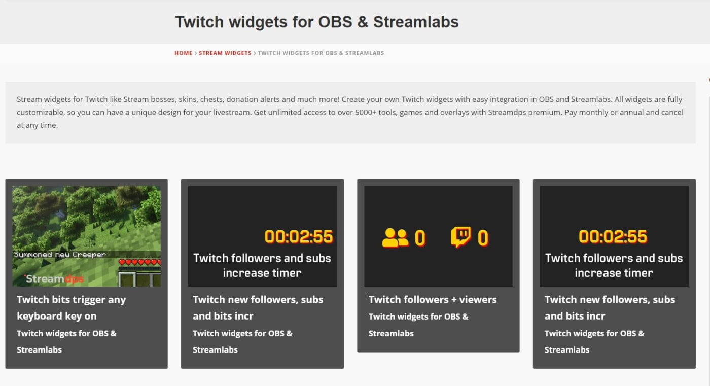 stream dps widgets showcase