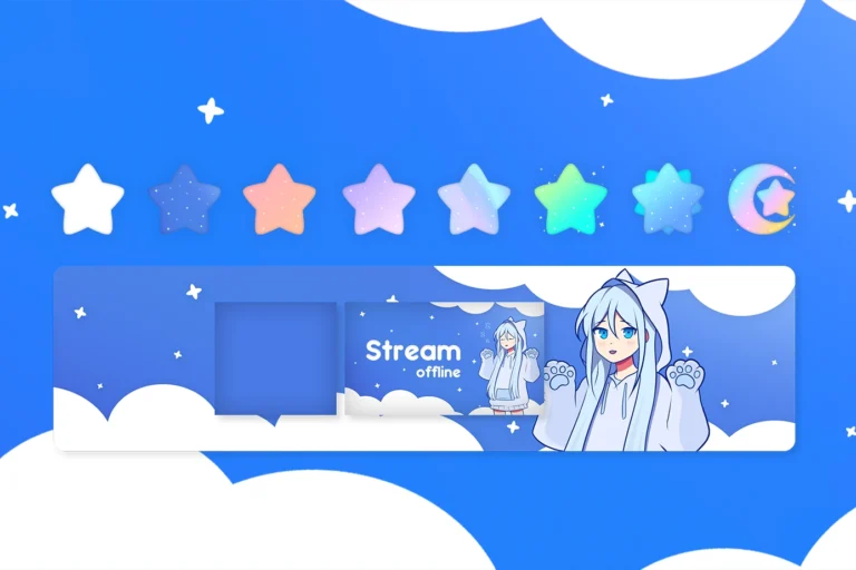 blue vtuber stream overlay