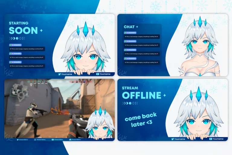 blue vtuber stream overlays