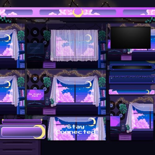 Pixel Lofi Animated Twitch Overlay