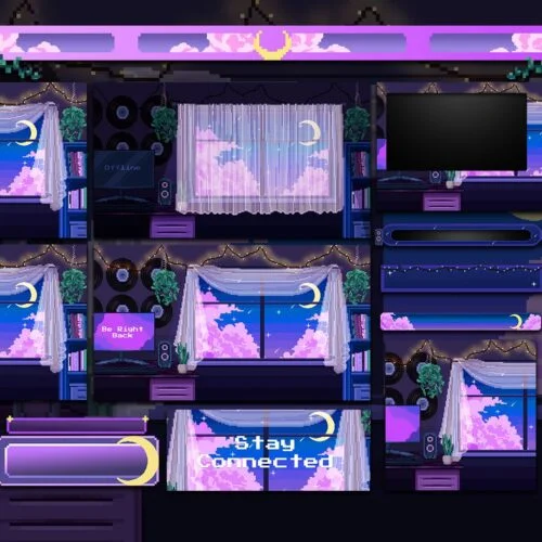Pixel Lofi Animated Twitch Overlay