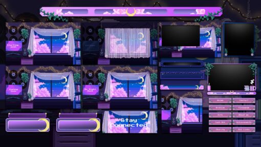 Pixel Lofi Animated Twitch Overlay