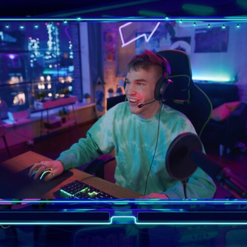 Neon Lo-fi Webcam Overlay