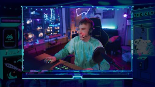 Neon Lo-fi Webcam Overlay