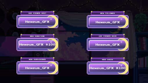Pixel Lofi Twitch Alerts