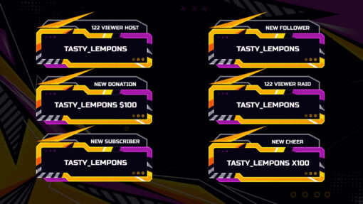 Purple and Yellow Twitch Alerts