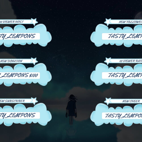 Cute Blue Twitch Alerts