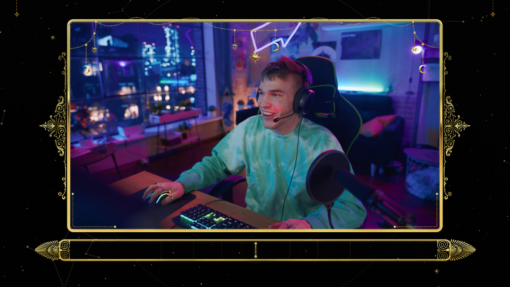 celestial webcam overlay gold