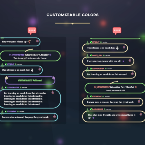 neon christmas widget color comparison