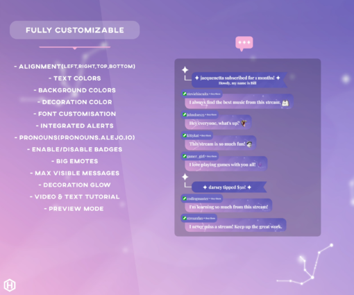 astro chat widget customisation options preview