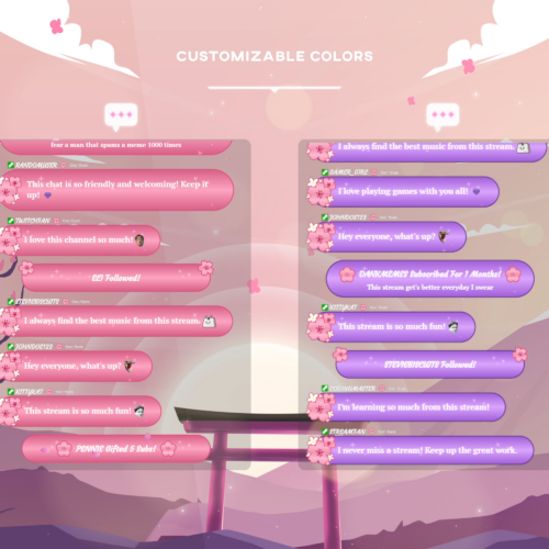 sakura chat widget color customisations