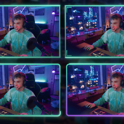 free neon webcam overlays